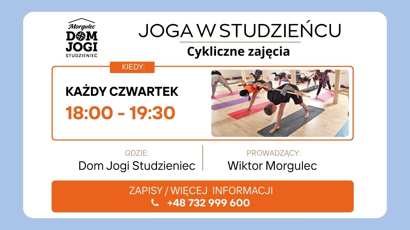 Cykliczne zajęcia jogi w czwartki prowadzi Wiktor Morgulec